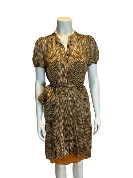 JASMINE DI MILO RUNAWAY PRINTED SILK DRESS UK 14 US 10 EU 42 ladies