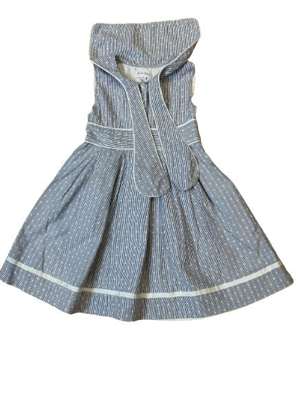 Rachel Riley Blue Striped Dress Amazing Size 5 years children