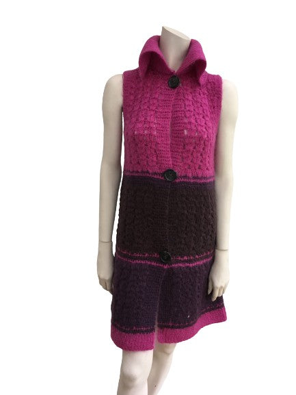 MAX&Co. Pink ombre mohair blend vest cardigan