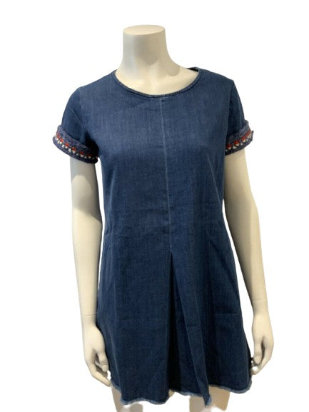 MAX&Co. by Max Mara Denim Embroidered Mini Dress Size UK 6 US 2 I 38 ladies