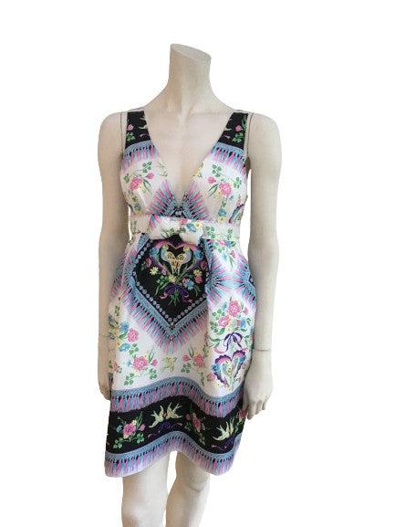 MANOUSH Summer Dress Silk Printed Ethnic Folklore Ladies