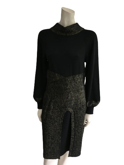 slim fit dress slacks CHANEL Shiny Sequin Long Sleeve Mini Dress Black main image 0