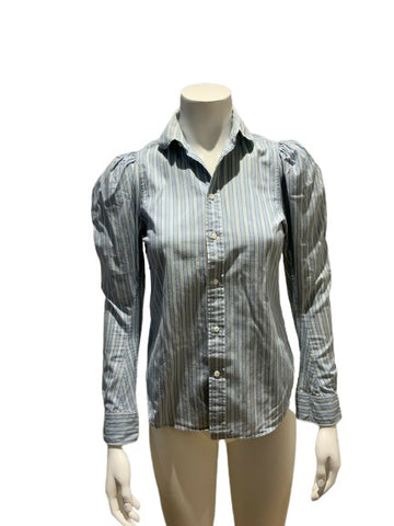 RUGBY RALPH LAUREN Blue Striped Shirt Size US 0 UK 4 XXS ladies