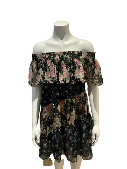 Topshop Floral Ruffle Off Shoulder Dress UK 12 US 8 EU 40 ladies Afashionistastore Topshop Floral Ruffle Off Shoulder Dress UK 12 US 8 EU 40 ladies Afashionistastore
