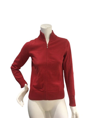 McKenzy Red Knit Cardigan Size M medium ladies