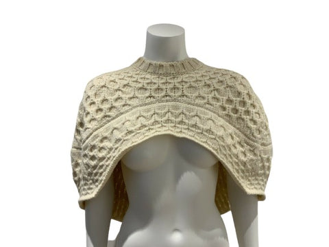 Alexander McQueen ICONIC HONEYCOMB KNITTED WOOL CAPE SIZE XS ladies