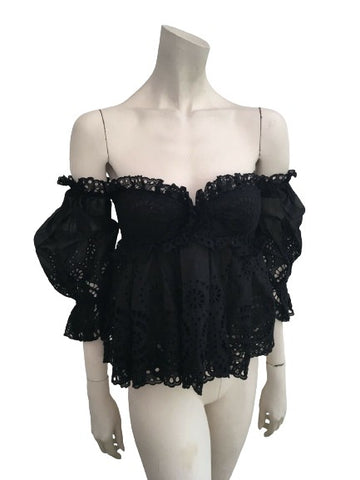 Tom Ford Broderie Anglaise Off The Shoulders Top MOST WANTED Size I 40 UK 8 S ladies