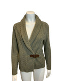 Ralph Lauren Lauren Cable Knit Wool & Rabbit Hair Cardigan Size L large ladies