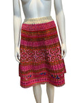 Gypsy Style Pleated Hand Embroidered midi skirt Size S small ladies