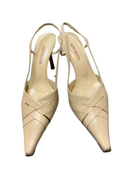 Kurt Geiger Beige Pointed Toe Slingback Shoes Size 10 Eu 40 UK 7