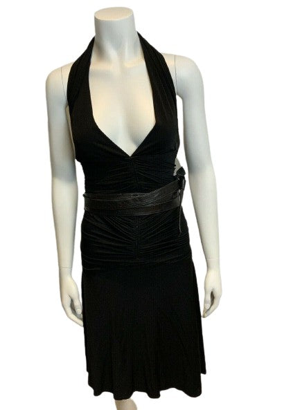 donna karan leather dress Donna Karan New York Asymmetric Hem Faux Leather Dress
