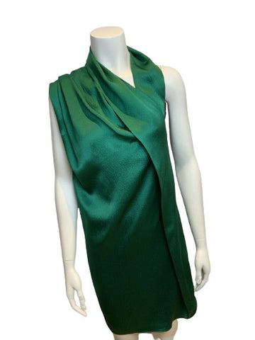 Roland Mouret RUNAWAY Silk Green Dress UK 8 US 4 IT 40 FR 36 Small ladies