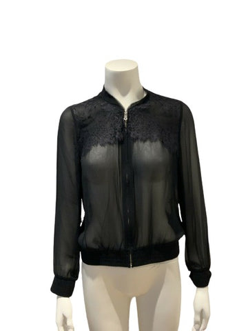 CLUB MONACO Allegra silk lace bomber jacket Size S small ladies