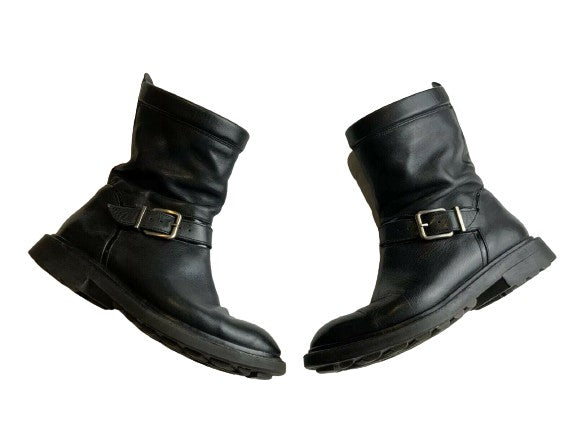 ROBERT CLERGERIE Black biker leather boots SIZE US 4 1/2 34.5 UK 1.5 ladies