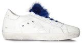 Golden Goose SUPER STAR SNEAKERS BLUE MINK FUR TONGUE trainers 37 UK 4 US 7 ladies