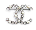 CHANEL CC 2020 Pearl Crystal Bright Young Things CC Brooch Silver ladies