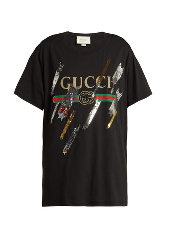Gucci Vintage Logo T-Shirt Gets a Sequin Makeover 2019 Collection  Ladies