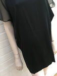 MAJE 100% Silk & Silk-Organza short sleeve dress EBONITE Size 2 M Medium ladies