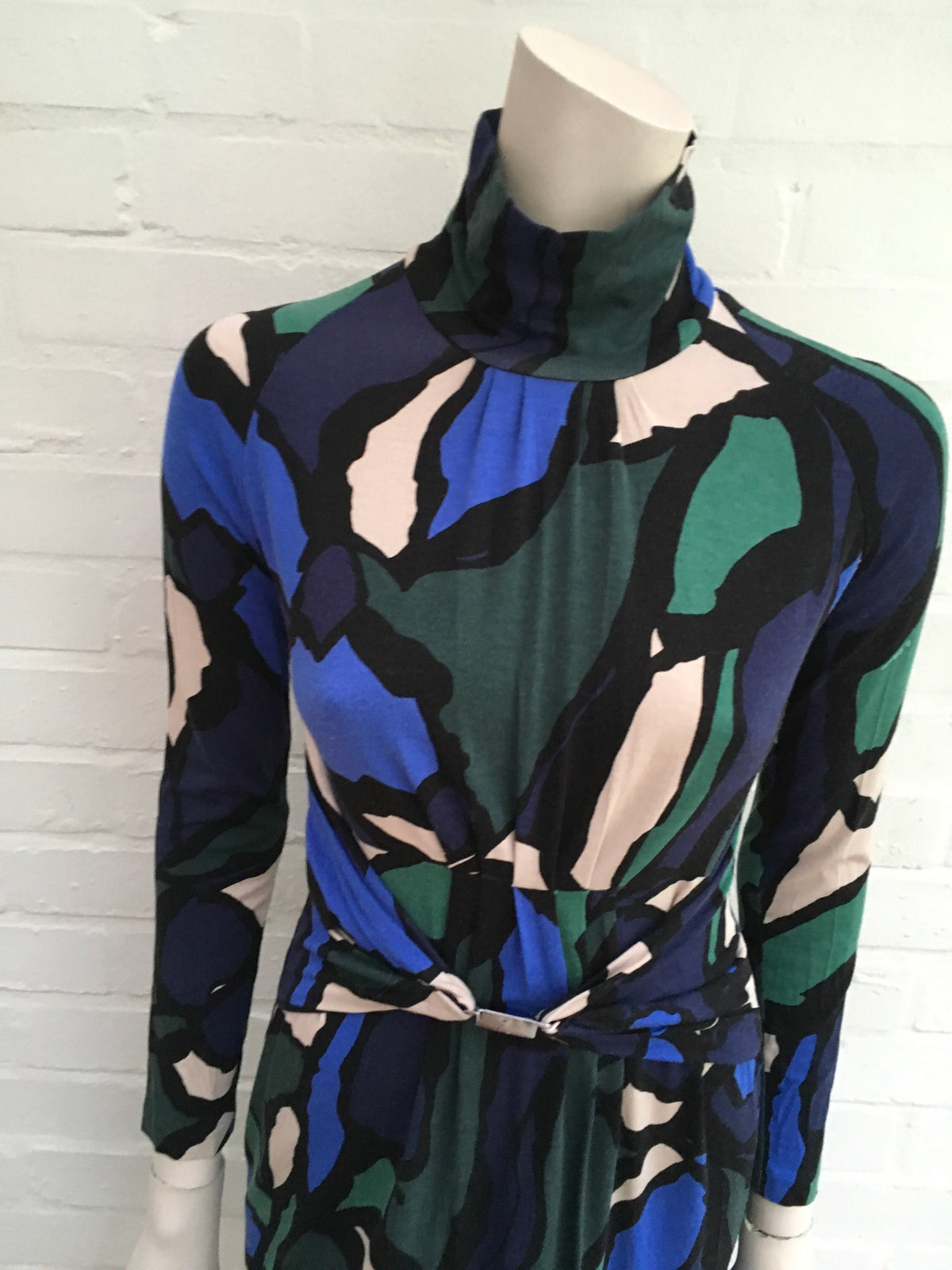 D. Exterior blue printed dress for women Ladies
