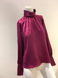 INTERMIX Alma Fuchsia Silk Charmeuse Blouse Size US 4 UK 8 S SMALL ladies