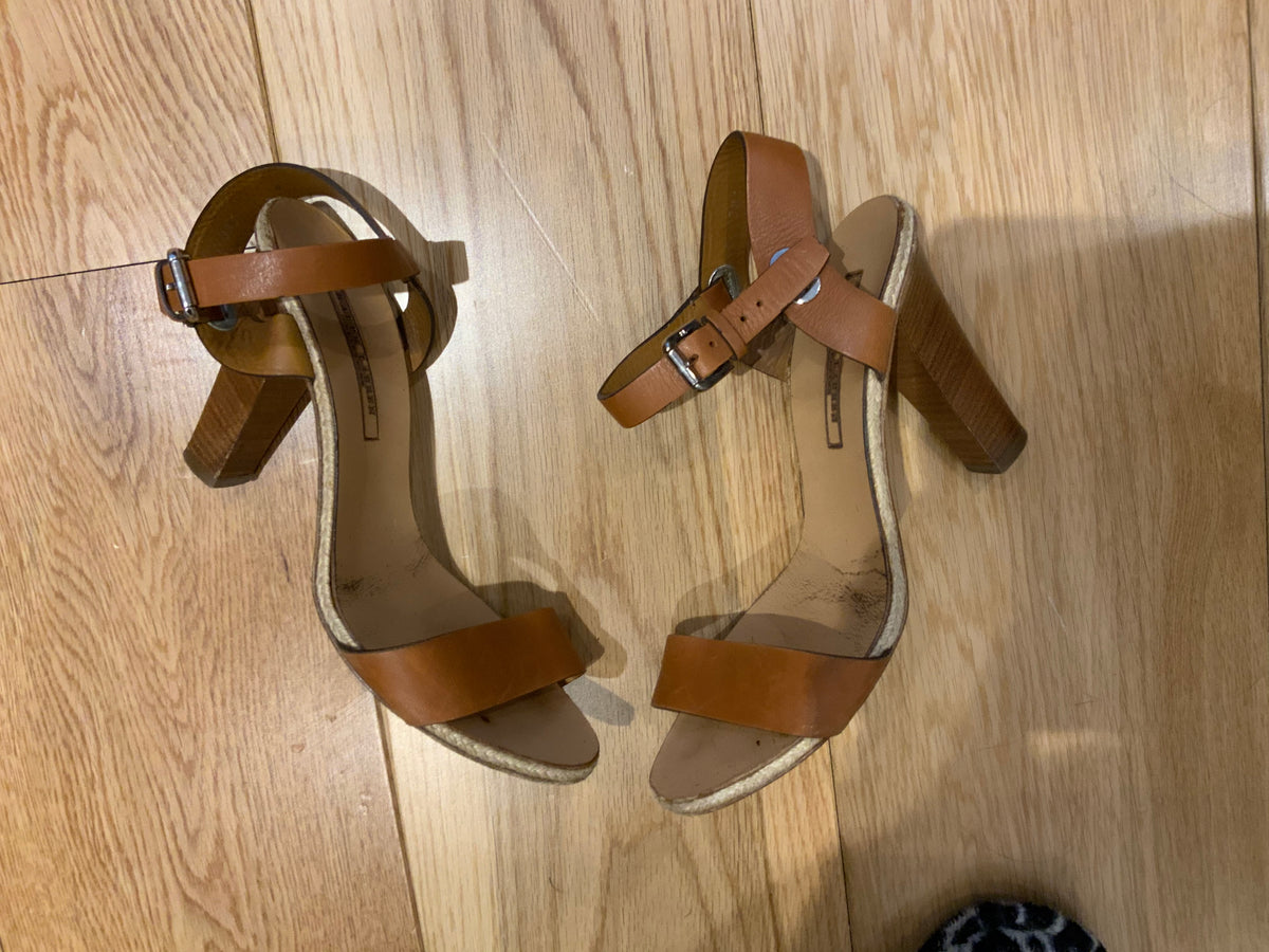 Ralph Lauren Collection Brown Leather Sandals Size 9 UK 6 39 ladies