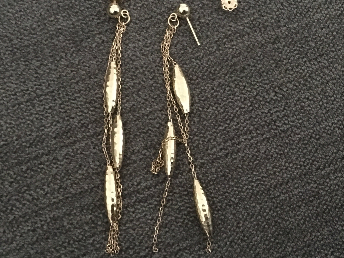 14K 14ct 585 Yellow Gold 14K Drop Earrings ladies