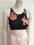 Running Bare Sports Bra Arabesque Zip Crop Maggie Size UK 8 US 2/4 ladies