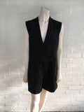 Helmut Lang black wool one-piece tuxedo shorts jumpsuit  LADIES