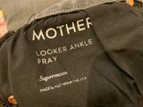 MOTHER The Looker Step Fray Faded Grey Denim Jeans Size 26 ladies