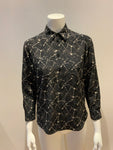 Saint Laurent Black Silk Star Constellation Shirt SOLD OUT F 34 UK 6 US 2 ladies