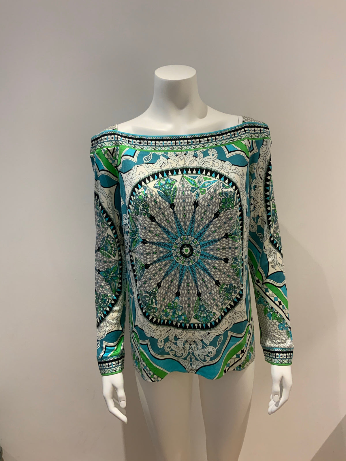 Emilio Pucci MOST WANTED Silk Runaway Blouse I 48 UK 16 US 14 ladies
