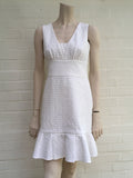 Moschino Boutique Flared Hem White Dress Size I 42 GB 10 US 8 FR 38 dress