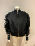 MAGGIE MARILYN Some Kind Of Wonderful Ruffle Bomber Jacket Size S small ladies