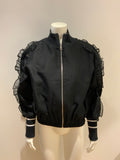 MAGGIE MARILYN Some Kind Of Wonderful Ruffle Bomber Jacket Size S small ladies