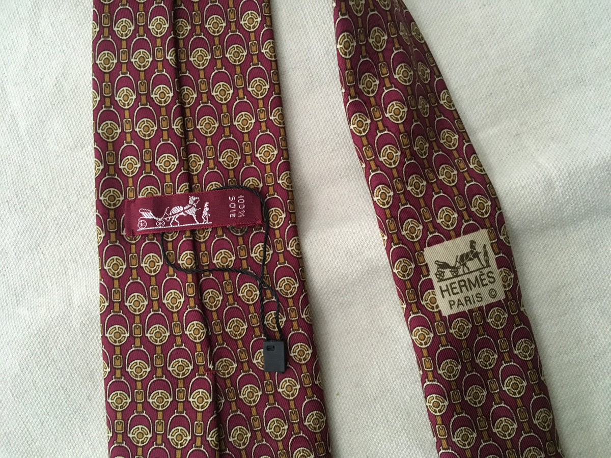 Hermès HERMES Paris Silk Chain-Link Print Silk Tie 956 LA 100% AUTHENTIC Men