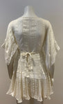 ZIMMERMANN Whitewave Veil Striped Lace Insert Silk Dress Size 0P petite ladies