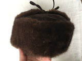 Bergdorf Goodman trapper Ushanka Russian Hat Men's brown mink fur suede Men