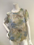 Theyskens Theory silk printed sheer top blouse size S Small ladies