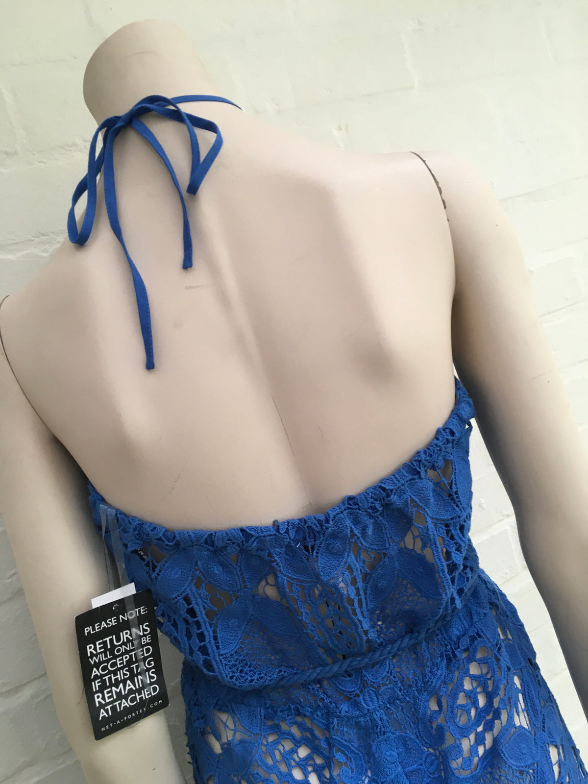 MIGUELINA Harriet crocheted blue cotton playsuit romper Size S small ladies