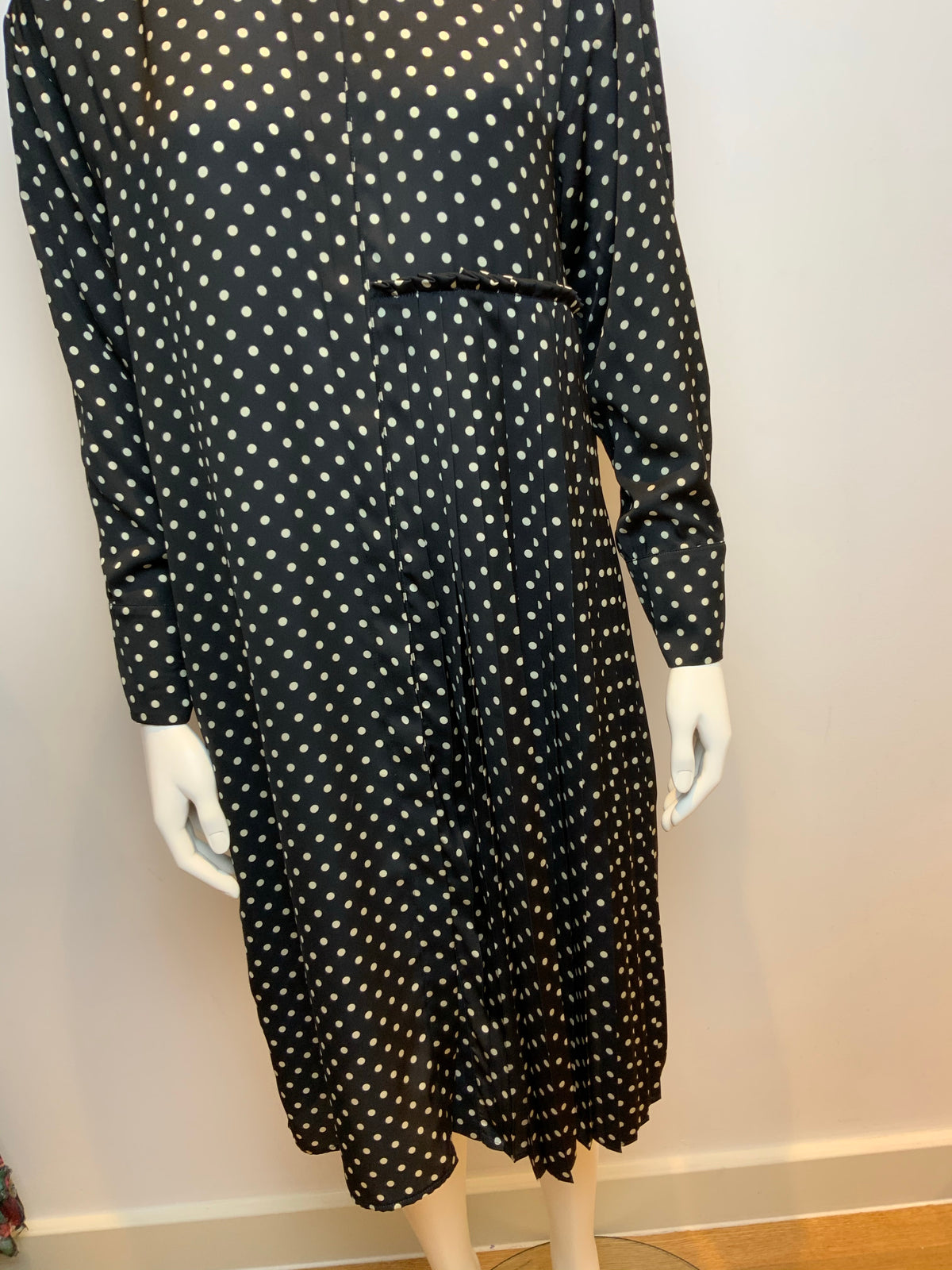P.A.R.O.S.H laundry Polka Dots Oversized Shirt Pleated Dress SIZE XS ladies