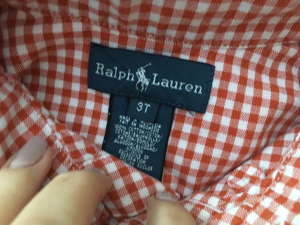 RALPH LAUREN BOYS' PLAID BUTTON-UP SHIRT 3 Years old Children