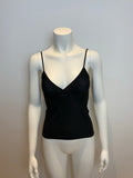 Black Spandex V neck Tank TOP Size XS ladies