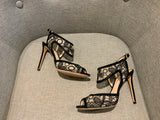 Nicholas Kirkwood Black Lace And Suede Leda Ankle Strap Sandals Size 36 UK 3 US6 ladies