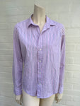 Frank & Eileen "Eileen” Striped Purple Shirt Size S Small Ladies