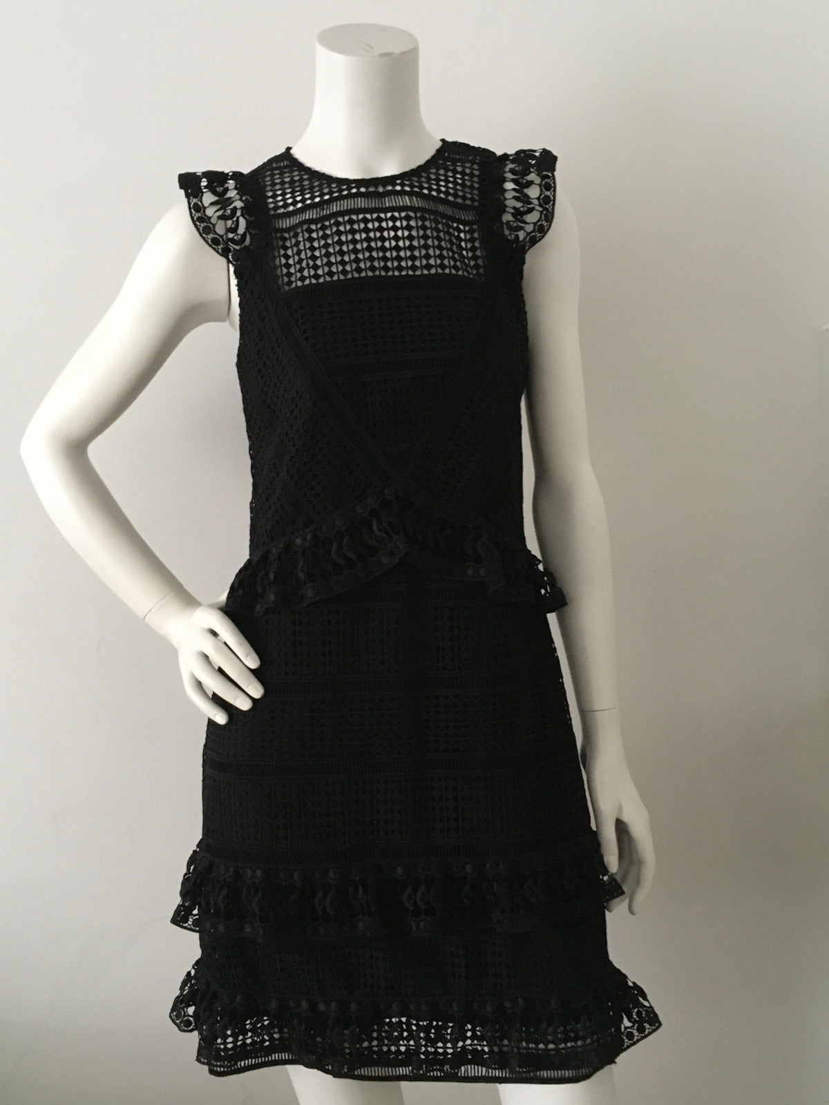 SET lace black ruffle dress Size UK 8 US 4 I 40 ladies