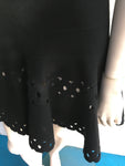 AZZEDINE ALAÏA ALAIA Black Fleece Wool Blend Laser Cut Short Swing Skirt Ladies