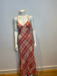 POLO Ralph Lauren Red And Cream Plaid Checked Maxi Dress US 4 UK 8 S SMALL ladies