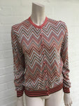 Just in Case Belgium Zig Zag Knit Button Down Cardigan Size S Small ladies
