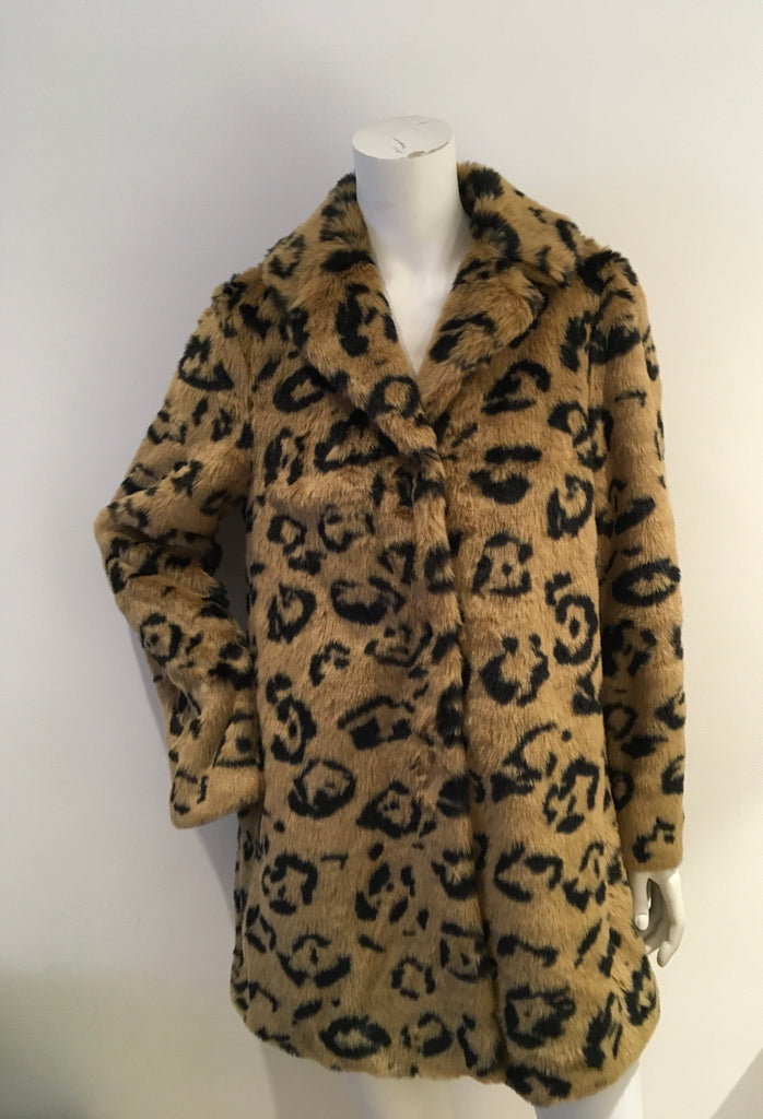 Skifte tøj risiko Uskyldig Essentiel Antwerp Leopard Print Faux Fur Coat 38 US 6 UK 10 ladies –  Afashionistastore