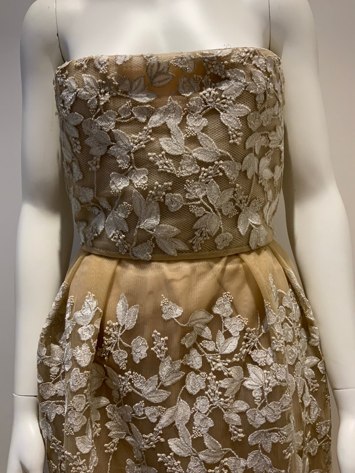 Razan Alazzouni Threads Embellishment Runaway Strapless Dress F 32 US 0 UK 4 ladies